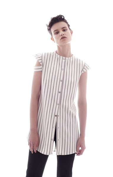 Hollyhocks stripe blouse