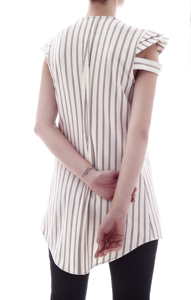 Hollyhocks stripe blouse